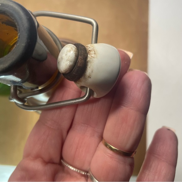 Grolsch Beer Bottle Green/brown Embossed Porcelain Swing Top Vintage Empty - Picture 11 of 16